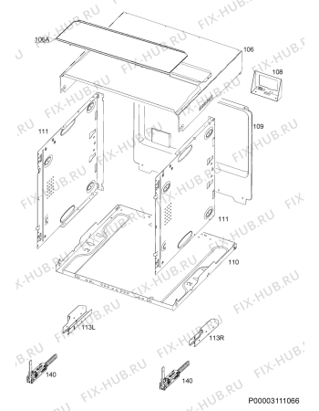 Взрыв-схема плиты (духовки) Electrolux EB4SL40CN - Схема узла Housing 001